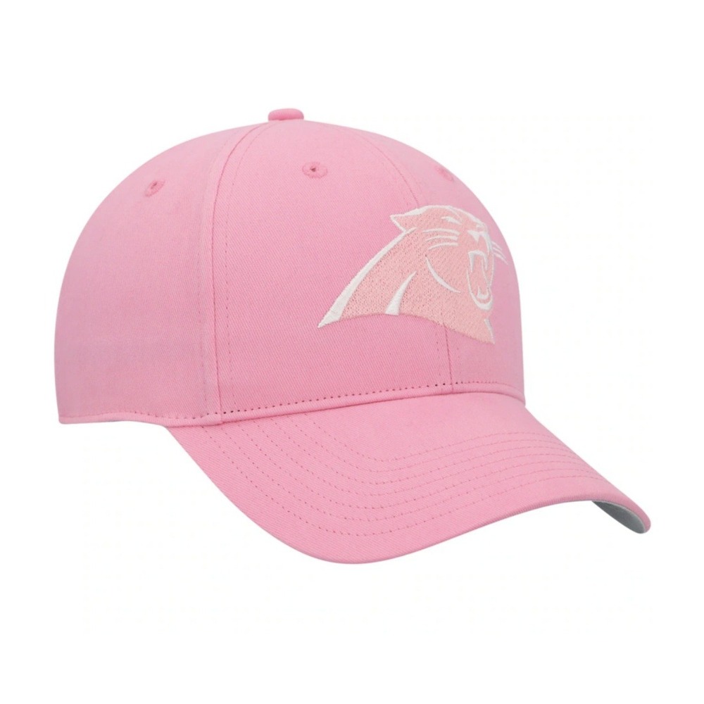 New Girls Youth Pink (Rose) Carolina Panthers Primary Logo  Adjustable Hat - Picture 3 of 4